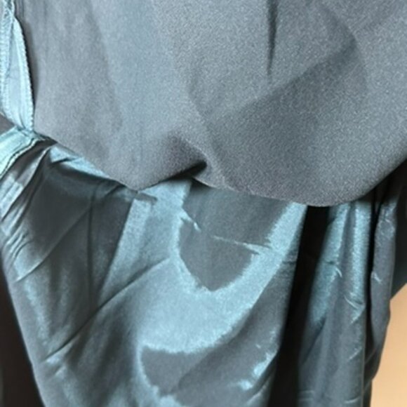 City Chic XL (22) Adjustable spaghetti straps, v-neckline Dress Bluish Green - Picture 4 of 6